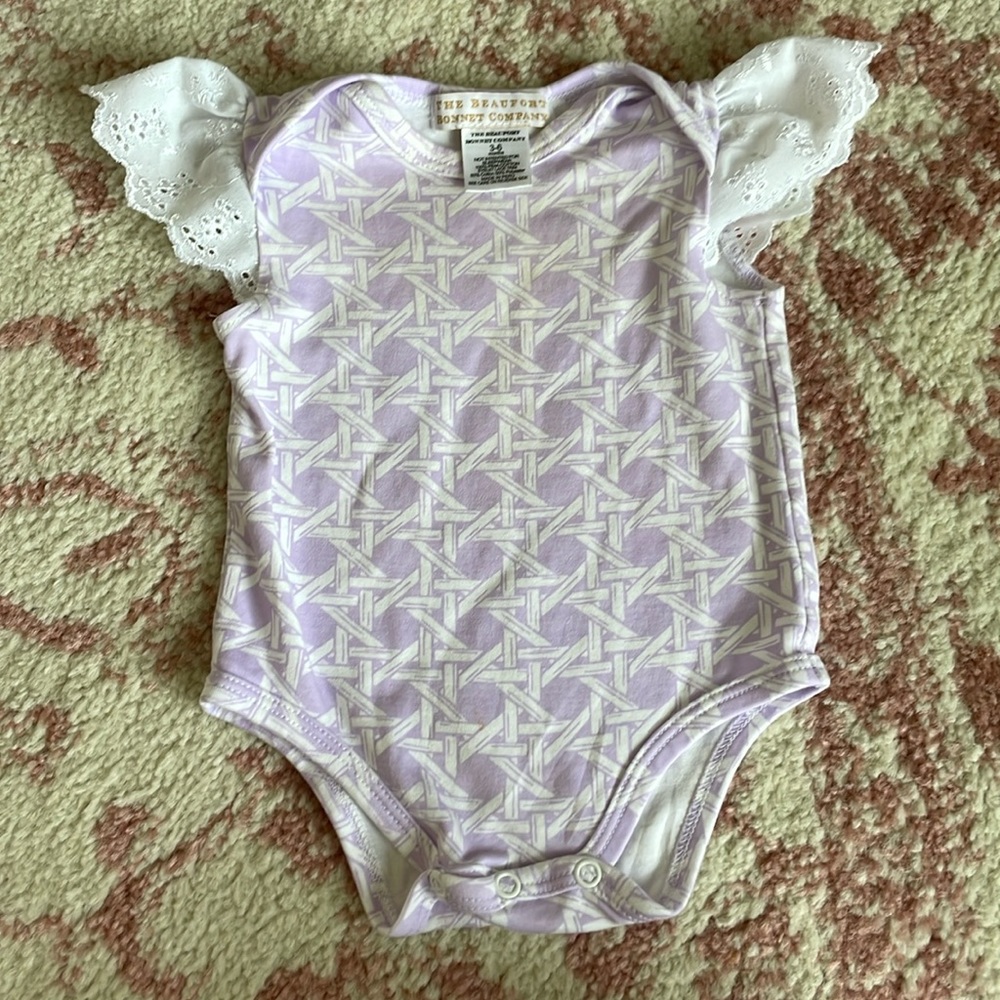 TBBC purple onesie 3-6m